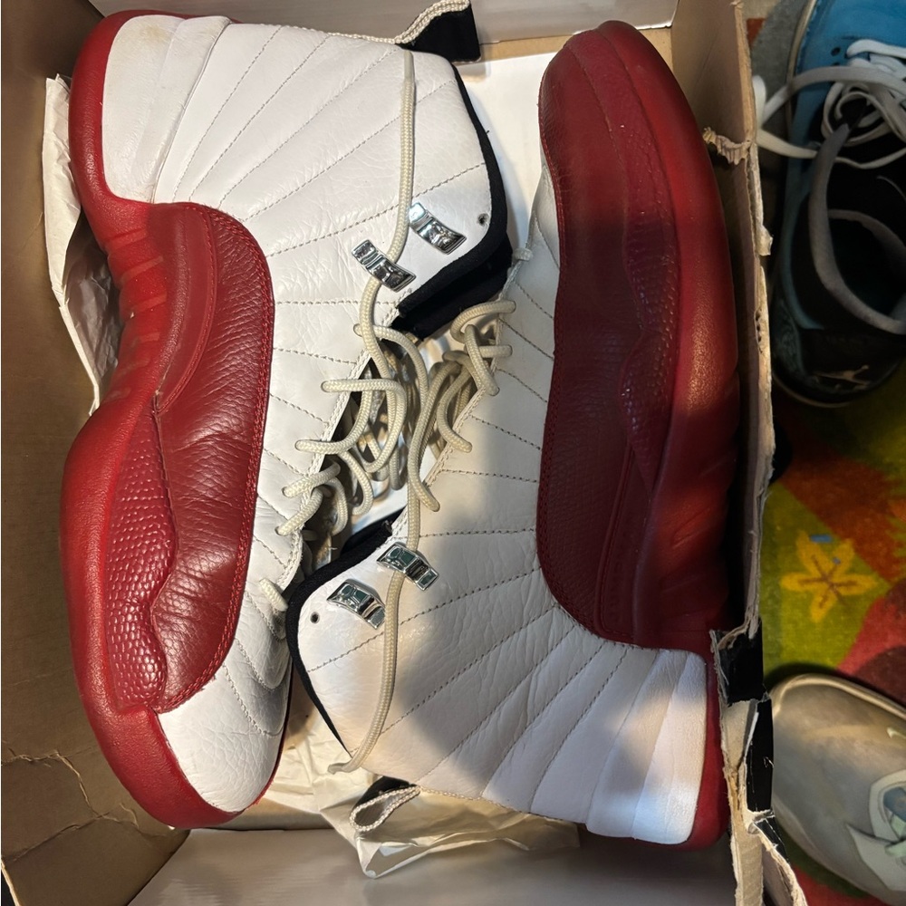 Jordan Sneakers White Red AIR JORDAN 12 🍒